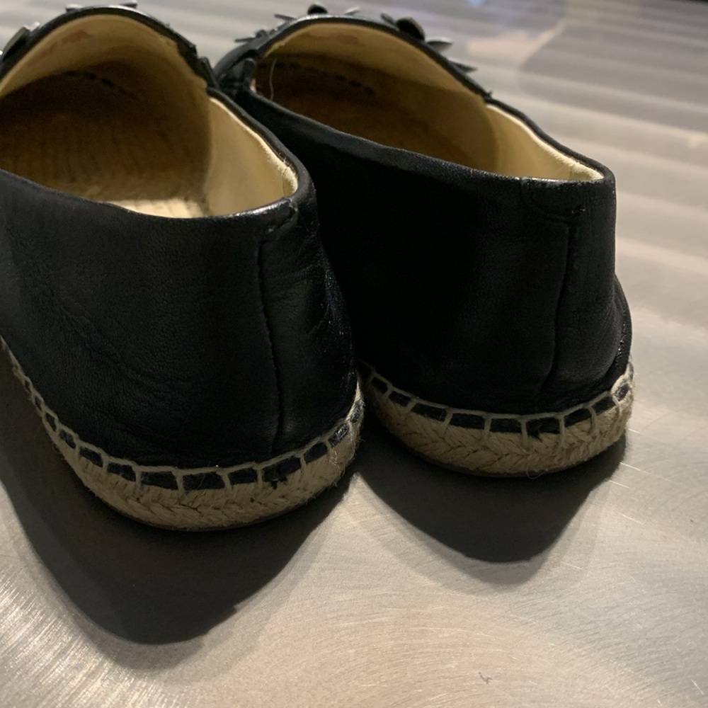 Michael Kors Black & Silver Floral Espadrille Size 8 1/2 - Picture 7 of 11